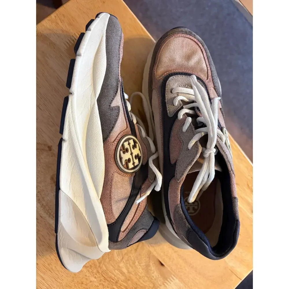 Tory Burch Sawyer  Pink and Beige Sneakers Sz 9